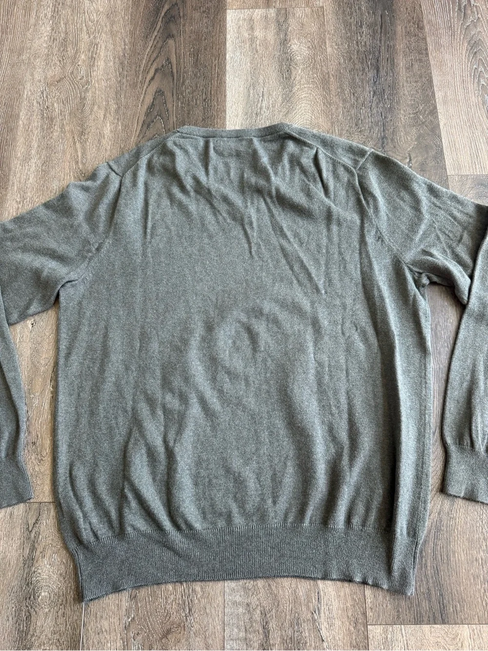 J. Crew Olive V-Neck Sweater Cotton with Cashmere Men’s Size Large